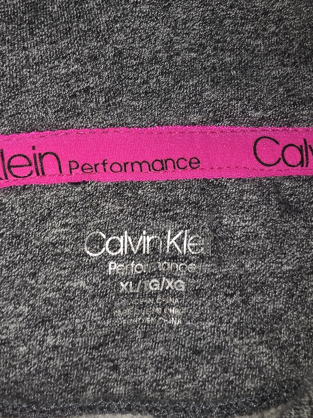 Calvin Klein Charcoal Gray Performance Hoodie with Black Drawstrings - Picture 2 of 5